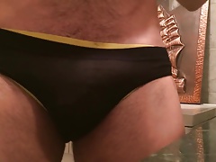 GROPPING AND TEASING HIS BULGE ON TIGHT BRIEFS