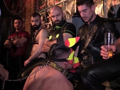 Obedient male slave takes these huge dicks for a wild spin