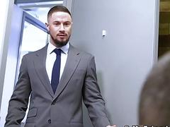 Men in suits smelling feet and toes