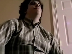 Fat young amateur gently blown before jerking himself off