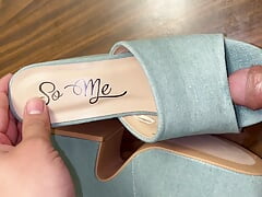 Cum on Blue Denim Wedges