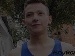 Blonde Niko Miller feeds Hot stud Col Rider his huge cock