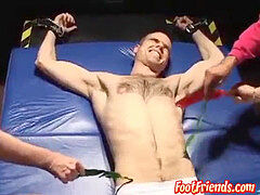 limited unexperienced laughs during sole and body tickling