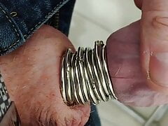 Many Cock rings stuck on my cock