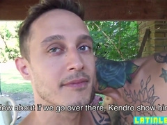 Super-Fucking-Hot Latino stopped by a stud agrees to drill for money sans a condom