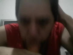 Blowing on mother's plaything 14