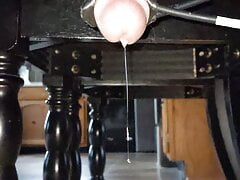 Huge precum drip with cumshot - estim