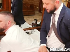 Barber Dan Tyser wrecks Sir Peter ass with his massive raw cock