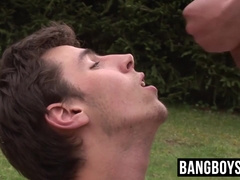 SHAG FELLOWS PASS - Youthfull jocks anilingus each other and plumbing condom-free outdoors