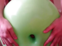 Green geo balloon humping fuck cum