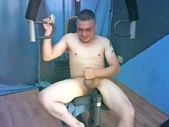 Wild cumshot frenzy during webcam casting audition