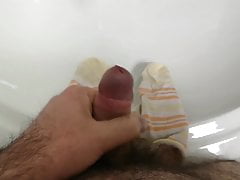 Strike and cum inside my cousin dirty socks on her bathroom