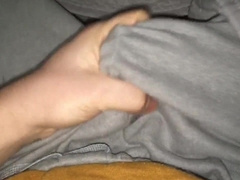 Jizz Soddens Thru My Grey Sweatpants! Slow Movability at End