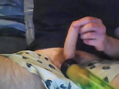 Hairy Cock Vacuum Sucking With Juice Flask And Balls In Vacuum Pump