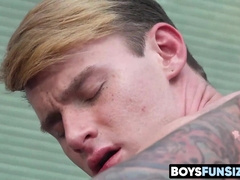 BoysFunSize.com - Splendid father Dolf hits Eric Attractive's backside on the table