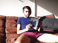Jerking off and moaning at the sunset