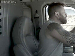 Nothing can stop Testosterone filled super hot homo White boys, Johnny Rider and Kurtis Wolfe does it in a moving Van
