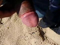 Str8 men jerking in beach for a slut 4