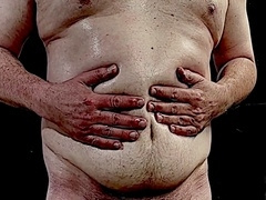 Daddy construction worker with massive ball belly explores fetish desires