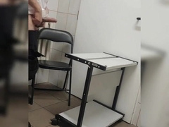 Real Security Guard demonstrate donk wank and jism in job place