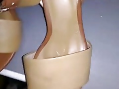 Fuck and Cum inside Sister's Stella Block Heels