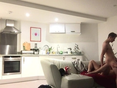 RISKY POKE ON BED WITH 8" MAN-MEAT WHILE PARENTS ASLEEP