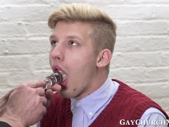 Slutty blonde seminarians obeys holy fathers orders