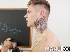 Young hunks teases and plays with mature hunk