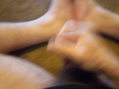 jerking off and cumming on my feet