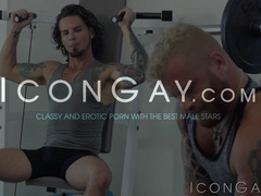 Gym jocks Archer Croft and Riley Mitchell in wild ass plowing
