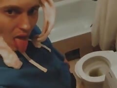 Toilet Slave Licked the Toilet