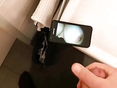 cumming on mobile phone tits