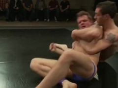 Grappled wrestling stud gets stripped