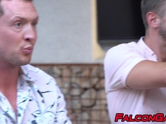 Two muscular guys rimming and sucking before pounding