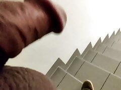 Walking with cock out in Appartement Stairwell