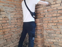 Hetero masculine romps his imaginary homie rigid in a threadbare mansion