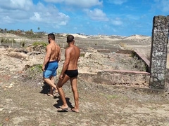 Peralta public fucked by a hot dad on th beach