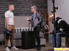 Blond Bottom Twunk Bareback Banged By Inked Top Stud