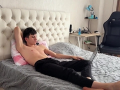 buddy caught me draining off, bj suck off and cock-squeezing arse penetrate part 1