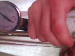 Cock pumping with tina in the chamber gooning and edging watching hamster
