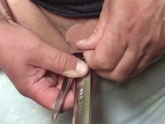 large spanner and scissors