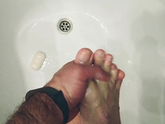I wash my soles in the douche and pee on them