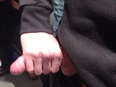 depraved hooligan masturbated off in the supermarket