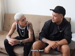 Muscular solo boys Erivaldo Ribeiro and Lucas showcase their big cocks