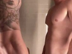 Malik and fit friend fooling shower