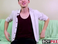 Horny twink Alex Ria stuffs a huge dildo up his tight ass