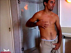 Latino stud lets us check out his merchandise