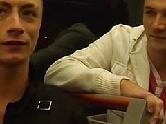 Horny twinks hardcore spitroast 3way