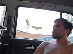 Nude in a cab with a cab driver