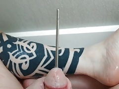 Sounding with big cum